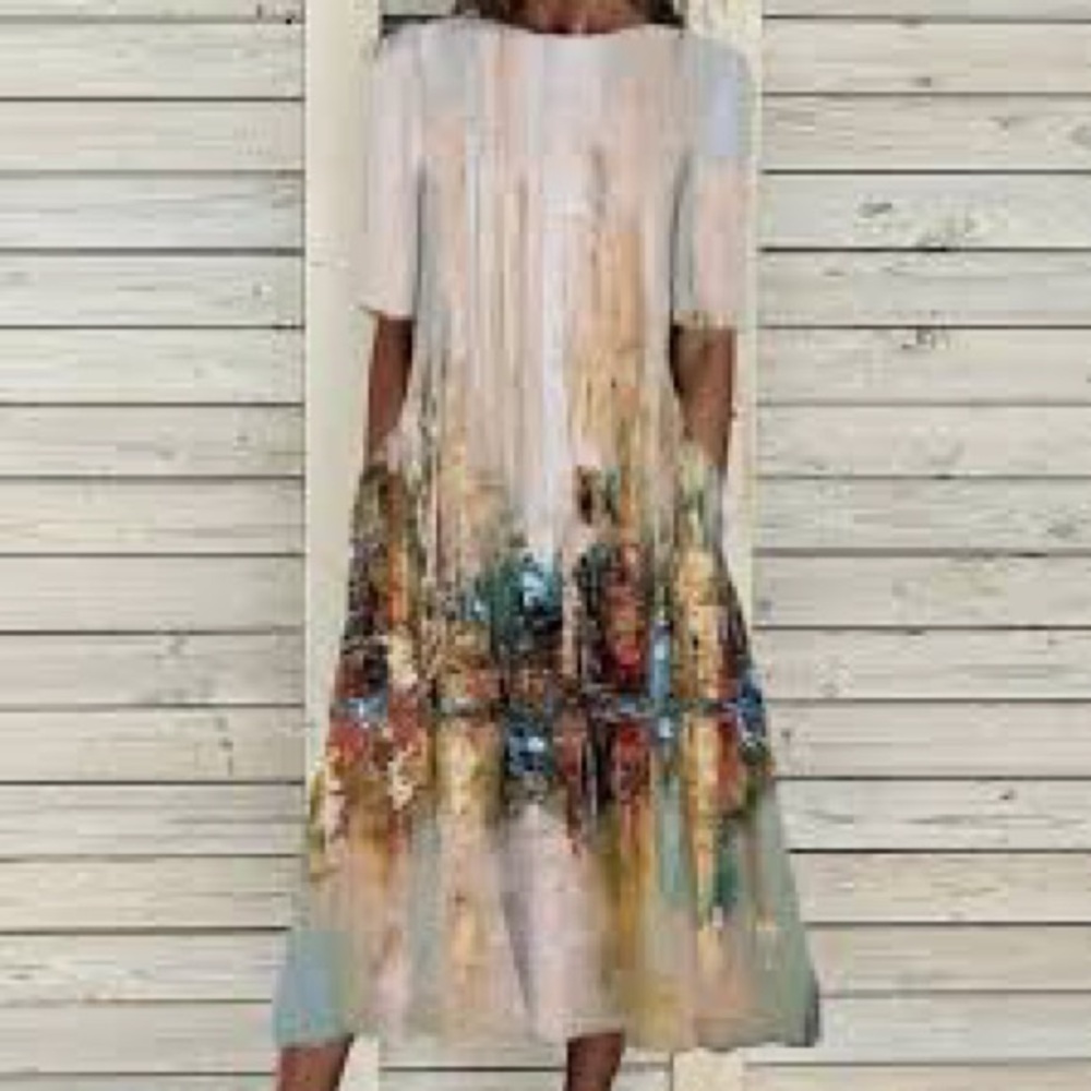 Beautiful Artist Splash Museum Slip on with Pockets Dress Size Small